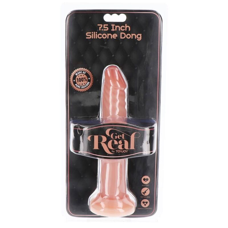 Dong Siliconic, Get Real - Silicone Dong, Realist cu Ventuza, 19 CM Piele